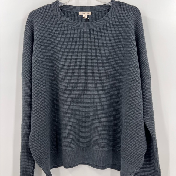 Tea n rose WAFFLE TEXTURED SWEATER IN BLACK new size large - Picture 3 of 11